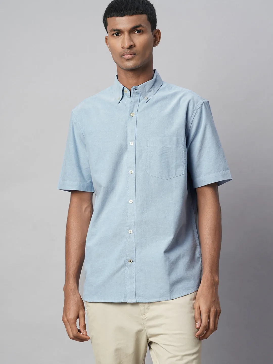 Women Cottonworld Solid | Solid^Men's Oxford 100% Cotton Regular Fit Shirt