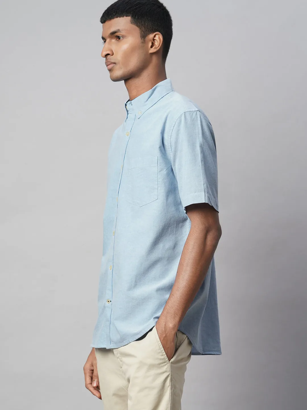 Women Cottonworld Solid | Solid^Men's Oxford 100% Cotton Regular Fit Shirt