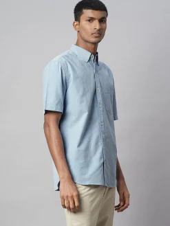 Women Cottonworld Solid | Solid^Men's Oxford 100% Cotton Regular Fit Shirt