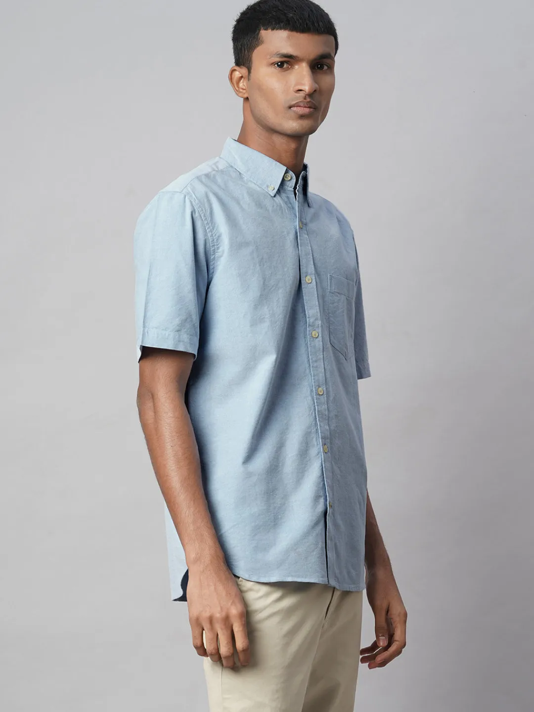 Women Cottonworld Solid | Solid^Men's Oxford 100% Cotton Regular Fit Shirt
