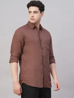Women Cottonworld 100% Linen Shirts | 100% Linen Shirts^Men's 100% Linen Regular Fit Shirt