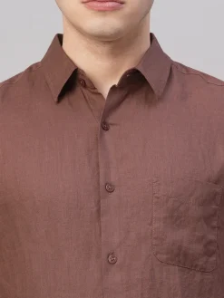 Women Cottonworld 100% Linen Shirts | 100% Linen Shirts^Men's 100% Linen Regular Fit Shirt