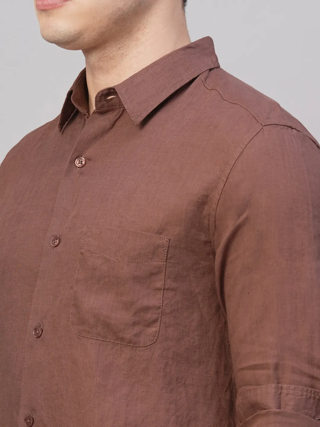 Women Cottonworld 100% Linen Shirts | 100% Linen Shirts^Men's 100% Linen Regular Fit Shirt