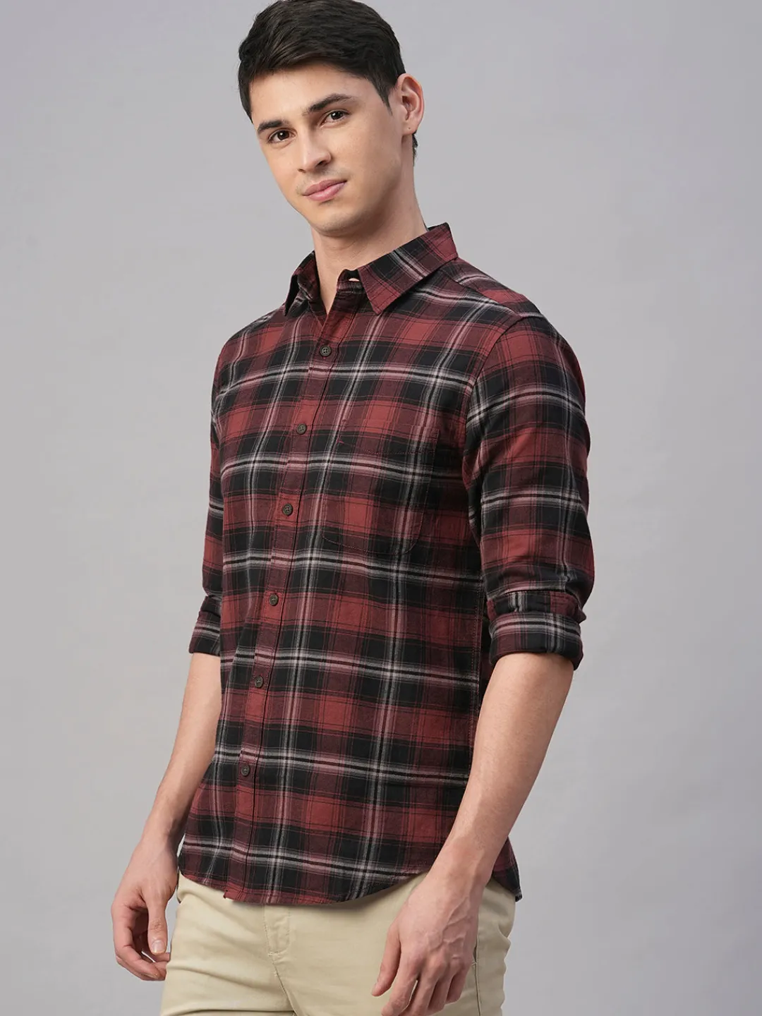 Women Cottonworld Checkered | Checkered^Men's Cotton Regular Fit Shirt