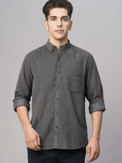 Women Cottonworld Solid | Solid^Men's Corduroy 100% Cotton Regular Fit Long Sleeved Shirt