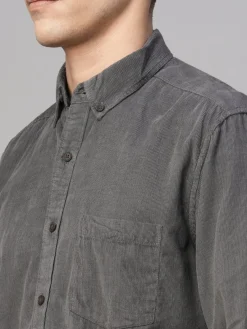 Women Cottonworld Solid | Solid^Men's Corduroy 100% Cotton Regular Fit Long Sleeved Shirt