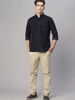 Women Cottonworld Solid | Solid^Men's Corduroy 100% Cotton Regular Fit Long Sleeved Shirt