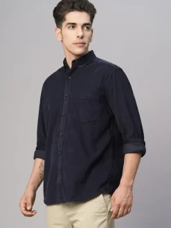 Women Cottonworld Solid | Solid^Men's Corduroy 100% Cotton Regular Fit Long Sleeved Shirt