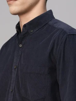Women Cottonworld Solid | Solid^Men's Corduroy 100% Cotton Regular Fit Long Sleeved Shirt