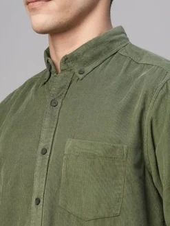 Women Cottonworld Solid | Solid^Men's Corduroy 100% Cotton Regular Fit Long Sleeved Shirt