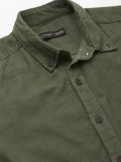 Women Cottonworld Solid | Solid^Men's Corduroy 100% Cotton Regular Fit Long Sleeved Shirt
