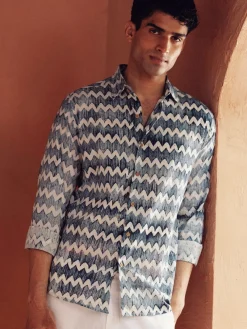 Women Cottonworld Print | Print^Men's Cotton Batik Printed Slim Fit Shirt