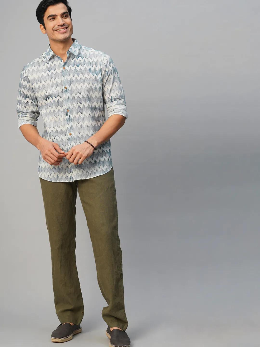 Women Cottonworld Print | Print^Men's Cotton Batik Printed Slim Fit Shirt