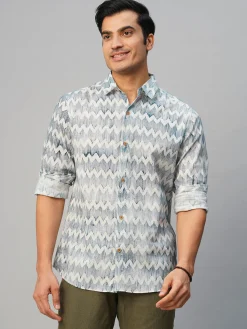 Women Cottonworld Print | Print^Men's Cotton Batik Printed Slim Fit Shirt