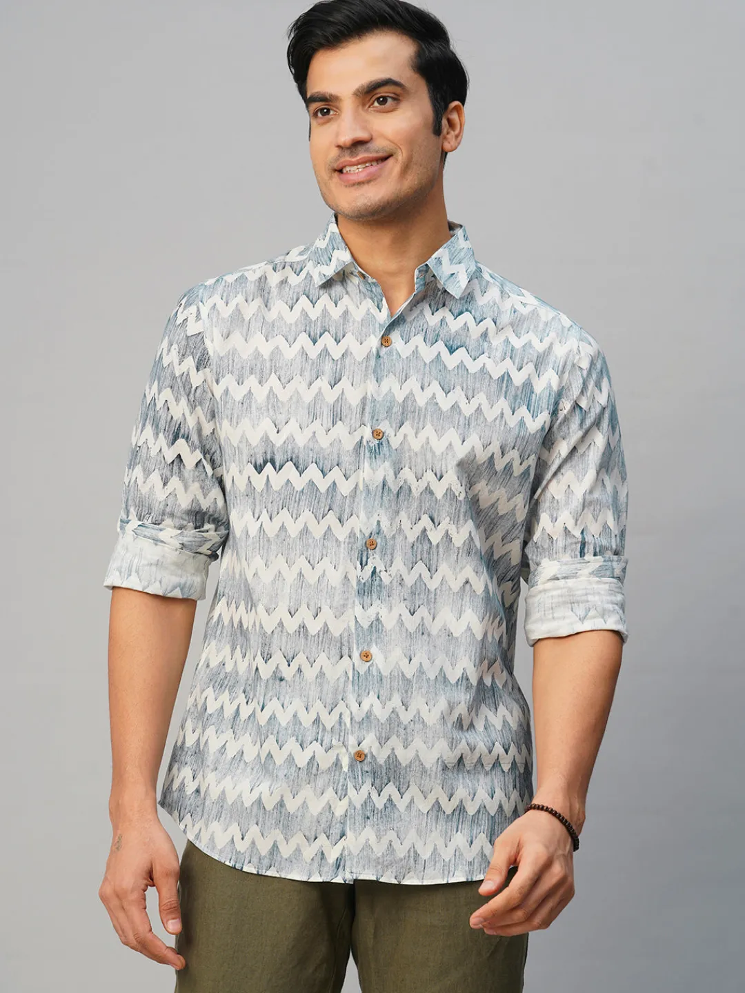 Women Cottonworld Print | Print^Men's Cotton Batik Printed Slim Fit Shirt