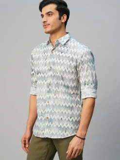 Women Cottonworld Print | Print^Men's Cotton Batik Printed Slim Fit Shirt