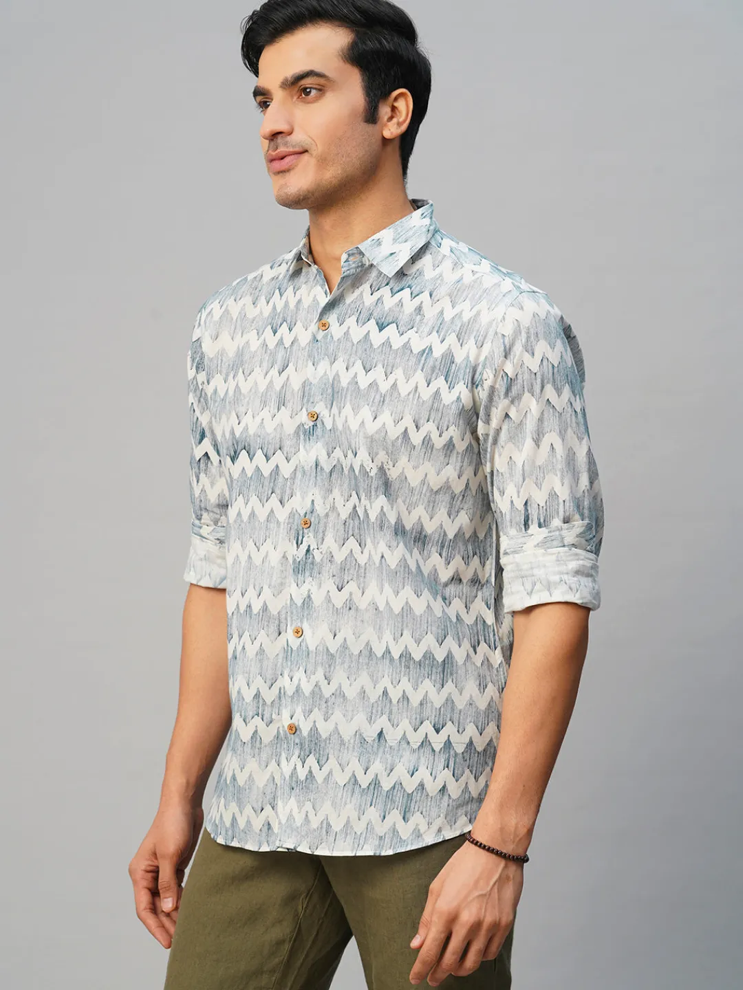 Women Cottonworld Print | Print^Men's Cotton Batik Printed Slim Fit Shirt