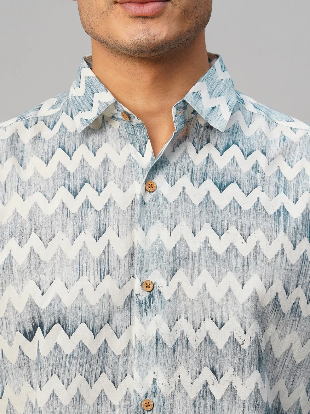 Women Cottonworld Print | Print^Men's Cotton Batik Printed Slim Fit Shirt