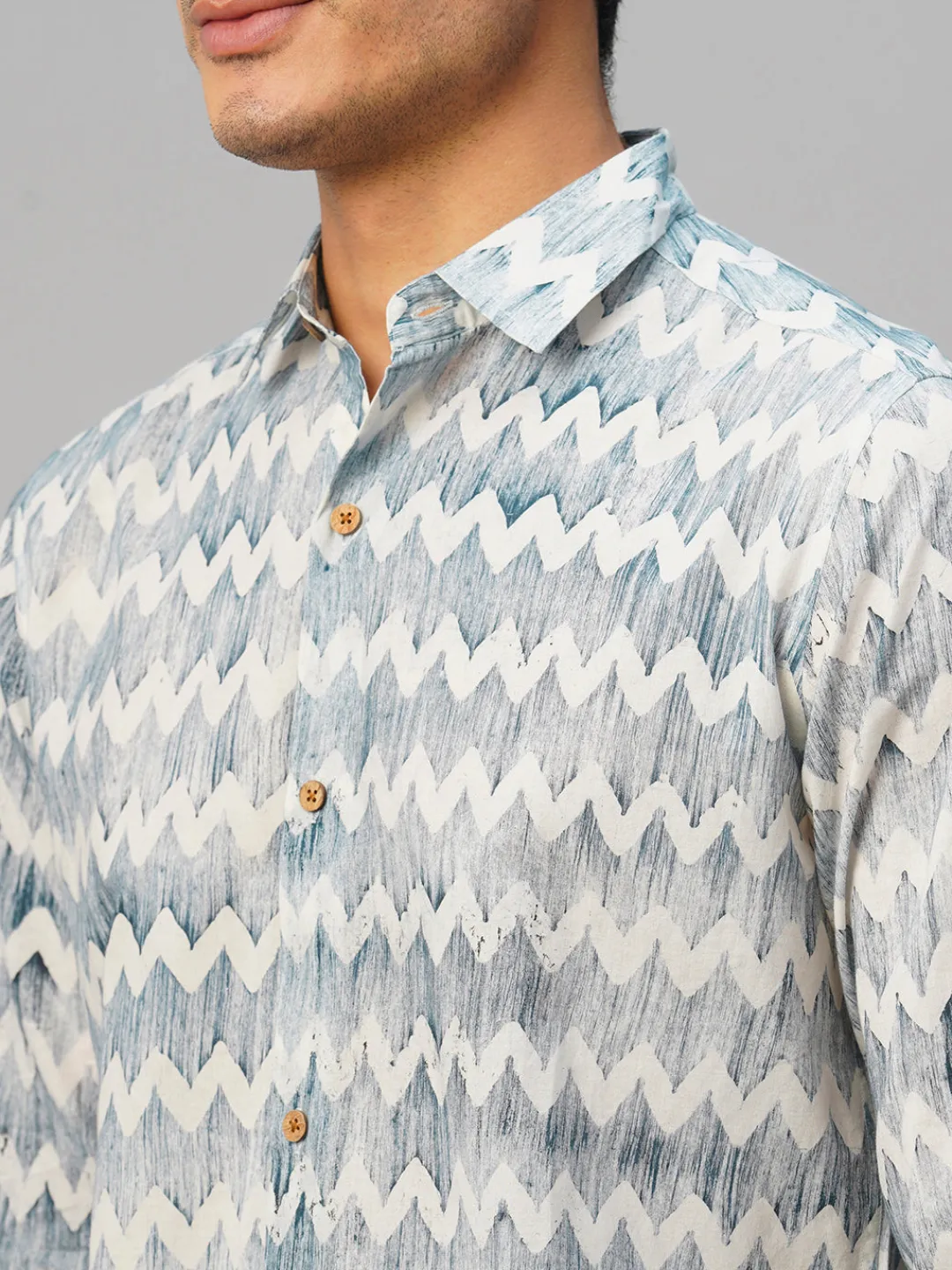 Women Cottonworld Print | Print^Men's Cotton Batik Printed Slim Fit Shirt