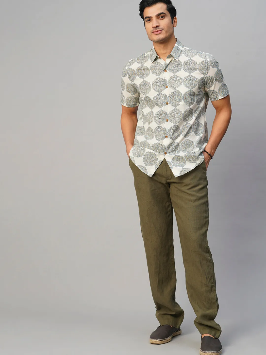 Women Cottonworld Print | Print^Men's Cotton Hand Block Printed Regular Fit Shirt