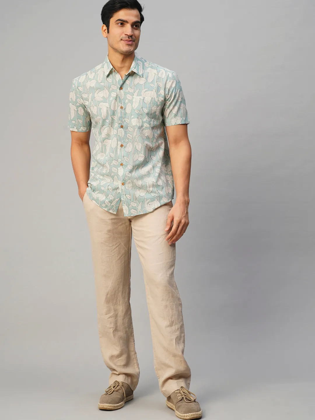Women Cottonworld Print | Print^Men's Cotton Hand Block Printed Regular Fit Shirt
