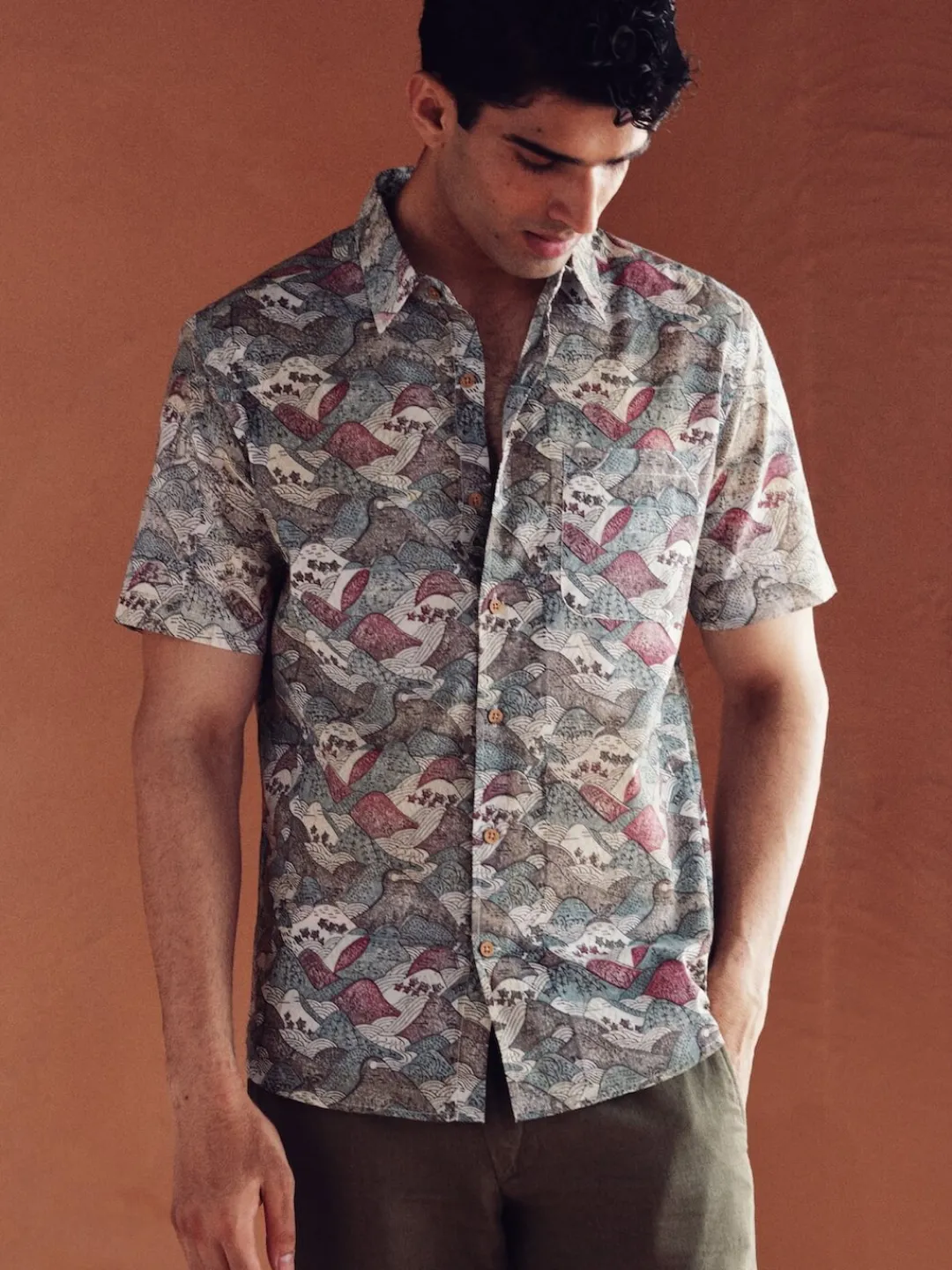 Women Cottonworld Print | Print^Men's Cotton Hand Block Printed Regular Fit Shirt