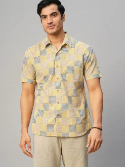 Women Cottonworld Print | Print^Men's Cotton Hand Block Printed Regular Fit Shirt