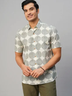 Women Cottonworld Print | Print^Men's Cotton Hand Block Printed Regular Fit Shirt