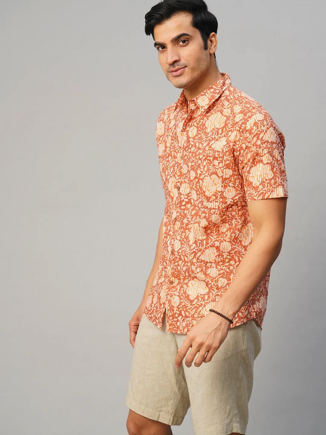 Women Cottonworld Print | Print^Men's Cotton Hand Block Printed Regular Fit Shirt