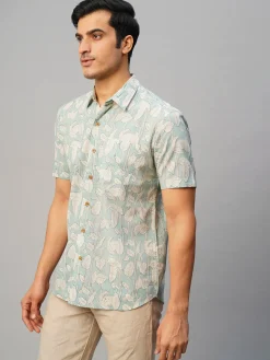 Women Cottonworld Print | Print^Men's Cotton Hand Block Printed Regular Fit Shirt