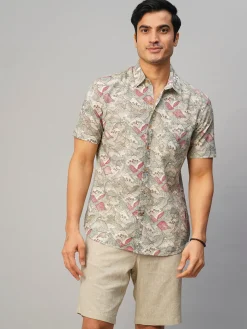 Women Cottonworld Print | Print^Men's Cotton Hand Block Printed Regular Fit Shirt