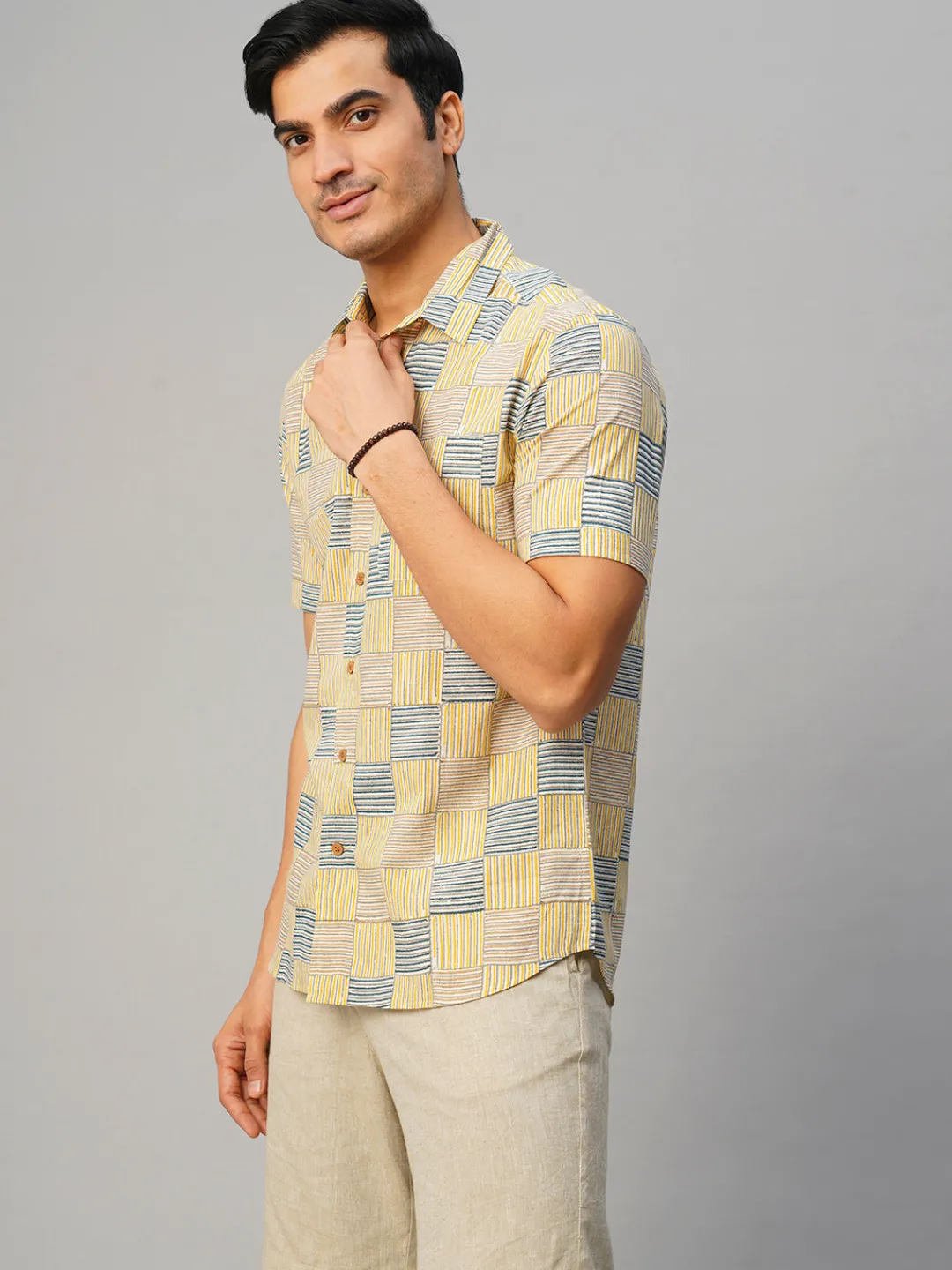 Women Cottonworld Print | Print^Men's Cotton Hand Block Printed Regular Fit Shirt