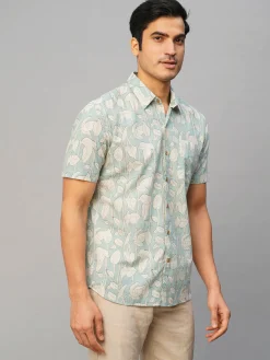 Women Cottonworld Print | Print^Men's Cotton Hand Block Printed Regular Fit Shirt