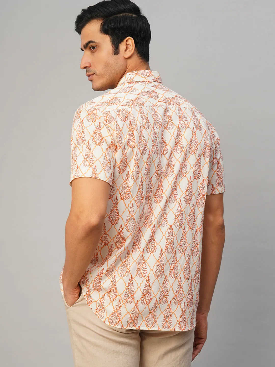 Women Cottonworld Print | Print^Men's Cotton Hand Block Printed Regular Fit Shirt