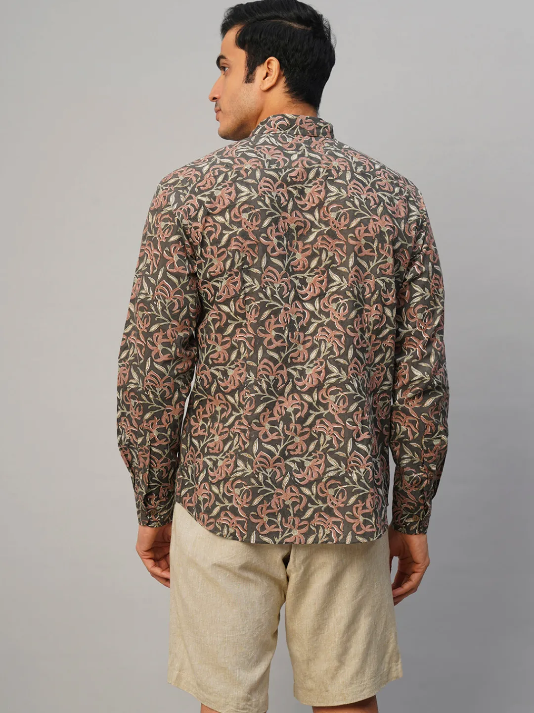 Women Cottonworld Print | Print^Men's Cotton Hand Block Printed Slim Fit Shirt