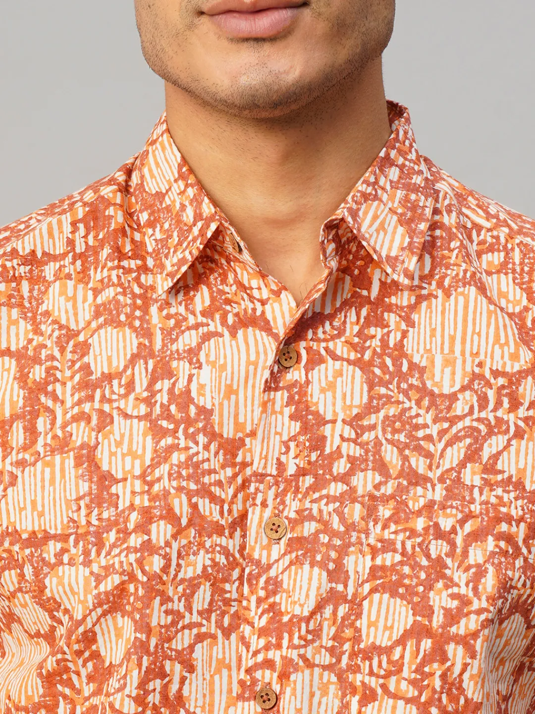 Women Cottonworld Print | Print^Men's Cotton Hand Block Printed Regular Fit Shirt