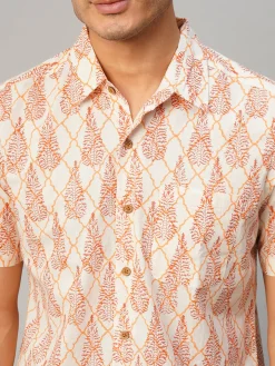 Women Cottonworld Print | Print^Men's Cotton Hand Block Printed Regular Fit Shirt