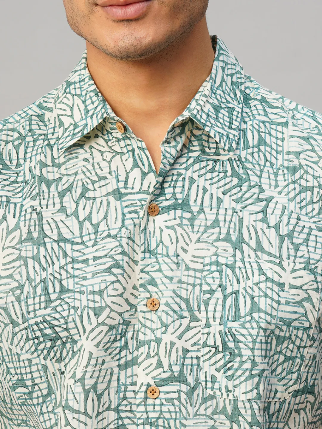 Women Cottonworld Print | Print^Men's Cotton Hand Block Printed Regular Fit Shirt