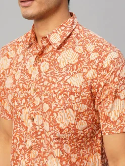 Women Cottonworld Print | Print^Men's Cotton Hand Block Printed Regular Fit Shirt