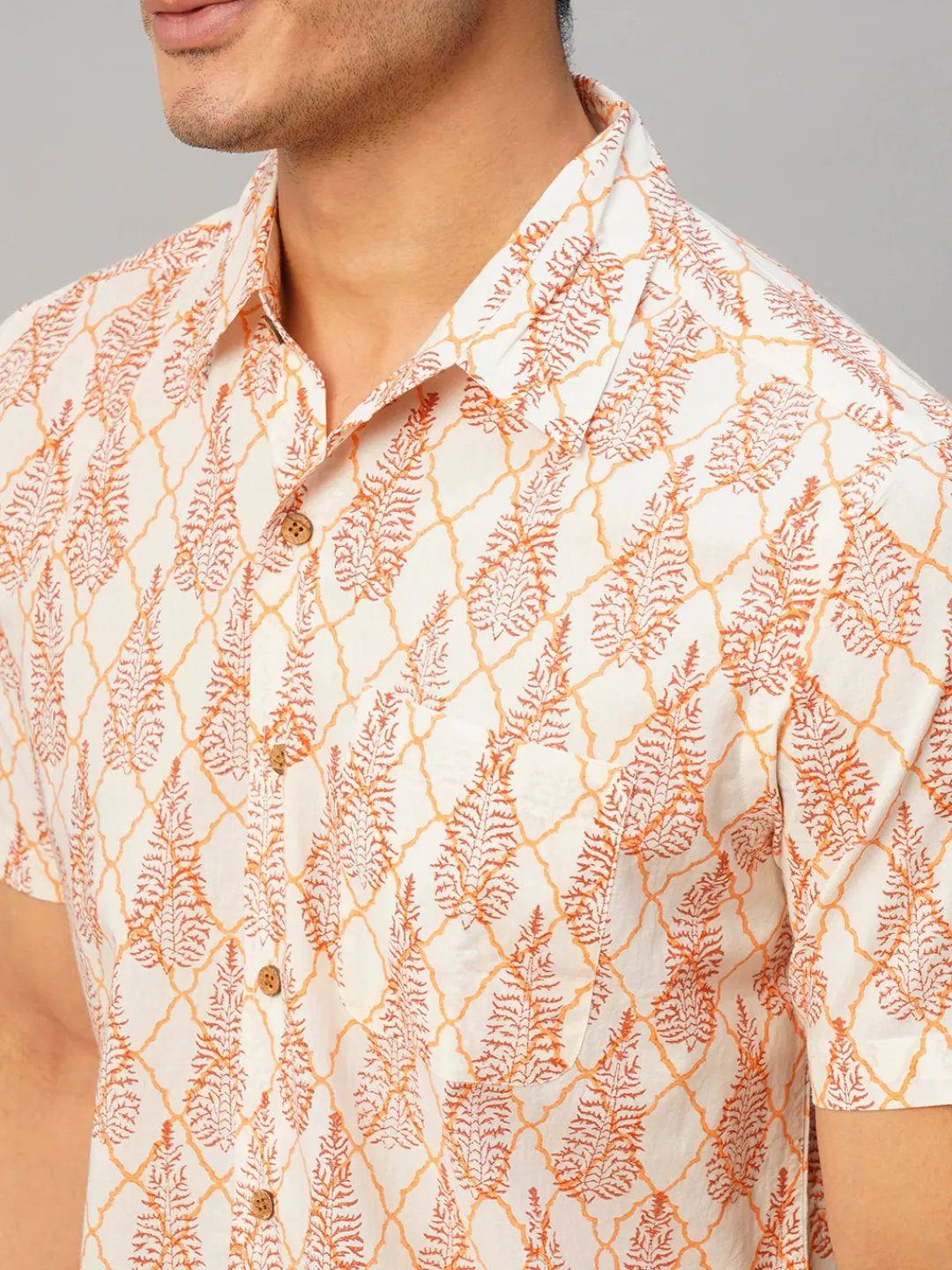 Women Cottonworld Print | Print^Men's Cotton Hand Block Printed Regular Fit Shirt