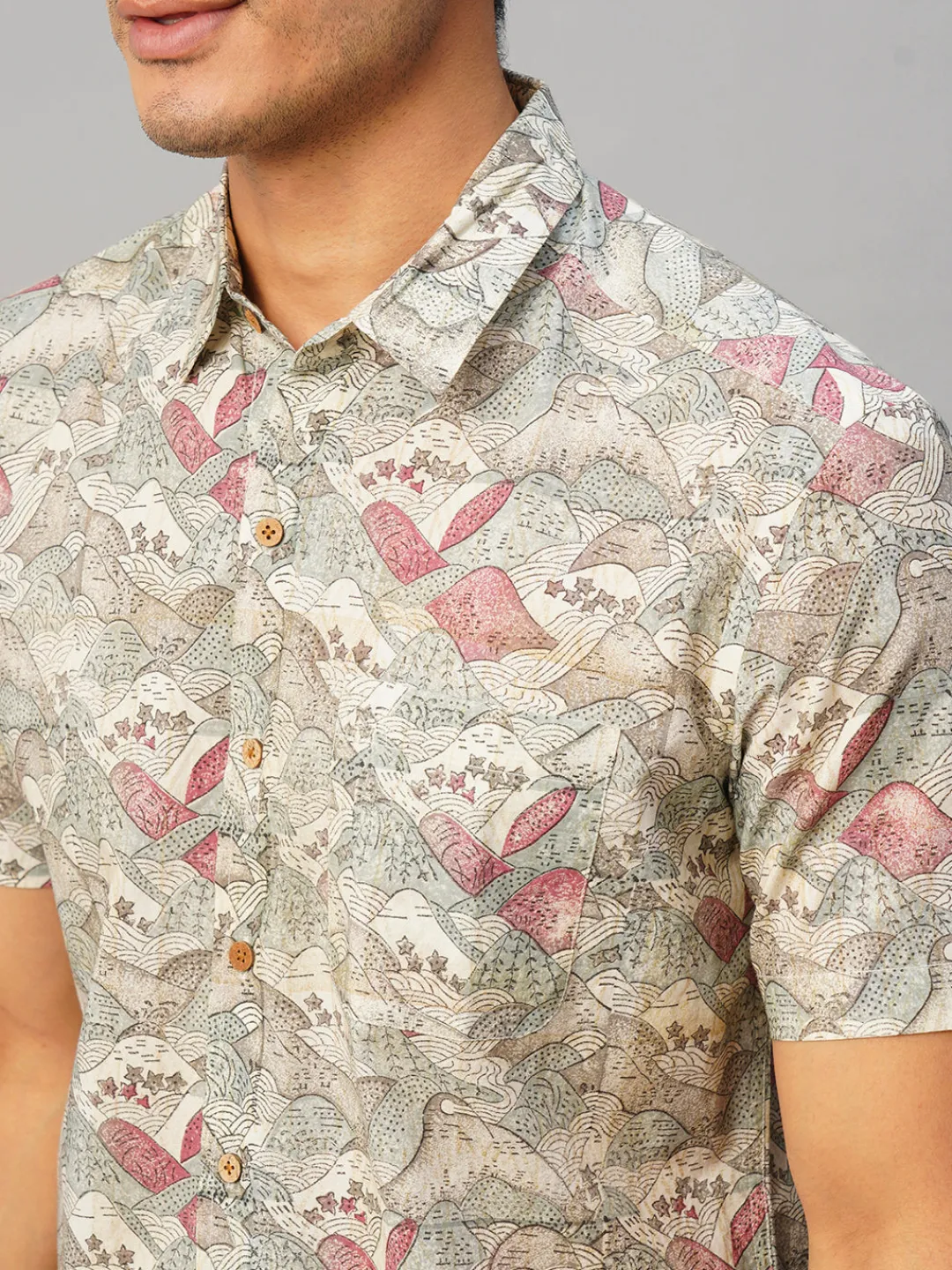 Women Cottonworld Print | Print^Men's Cotton Hand Block Printed Regular Fit Shirt