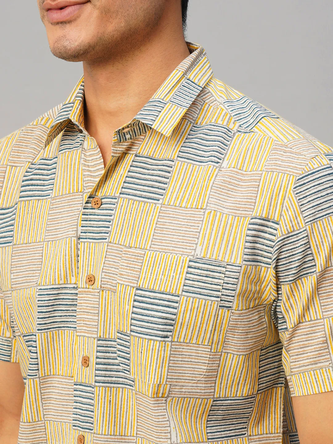 Women Cottonworld Print | Print^Men's Cotton Hand Block Printed Regular Fit Shirt