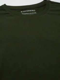 Cottonworld Men | Regular Fit^Men's Cotton Bamboo Elastane Regular Fit Tshirt