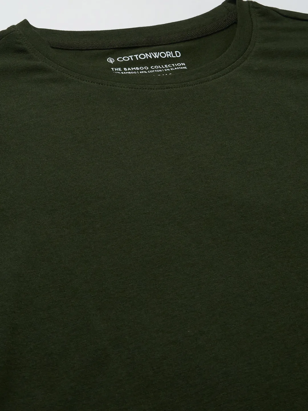 Cottonworld Men | Regular Fit^Men's Cotton Bamboo Elastane Regular Fit Tshirt