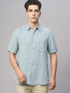 Women Cottonworld 100% Linen Shirts | 100% Linen Shirts^Men's 100% Linen Regular Fit Shirt