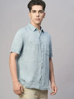 Women Cottonworld 100% Linen Shirts | 100% Linen Shirts^Men's 100% Linen Regular Fit Shirt