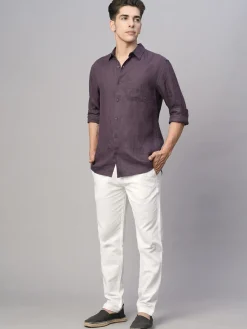 Women Cottonworld 100% Linen Shirts | 100% Linen Shirts^Men's 100% Linen Regular Fit Shirt