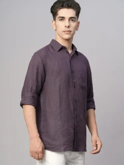 Women Cottonworld 100% Linen Shirts | 100% Linen Shirts^Men's 100% Linen Regular Fit Shirt