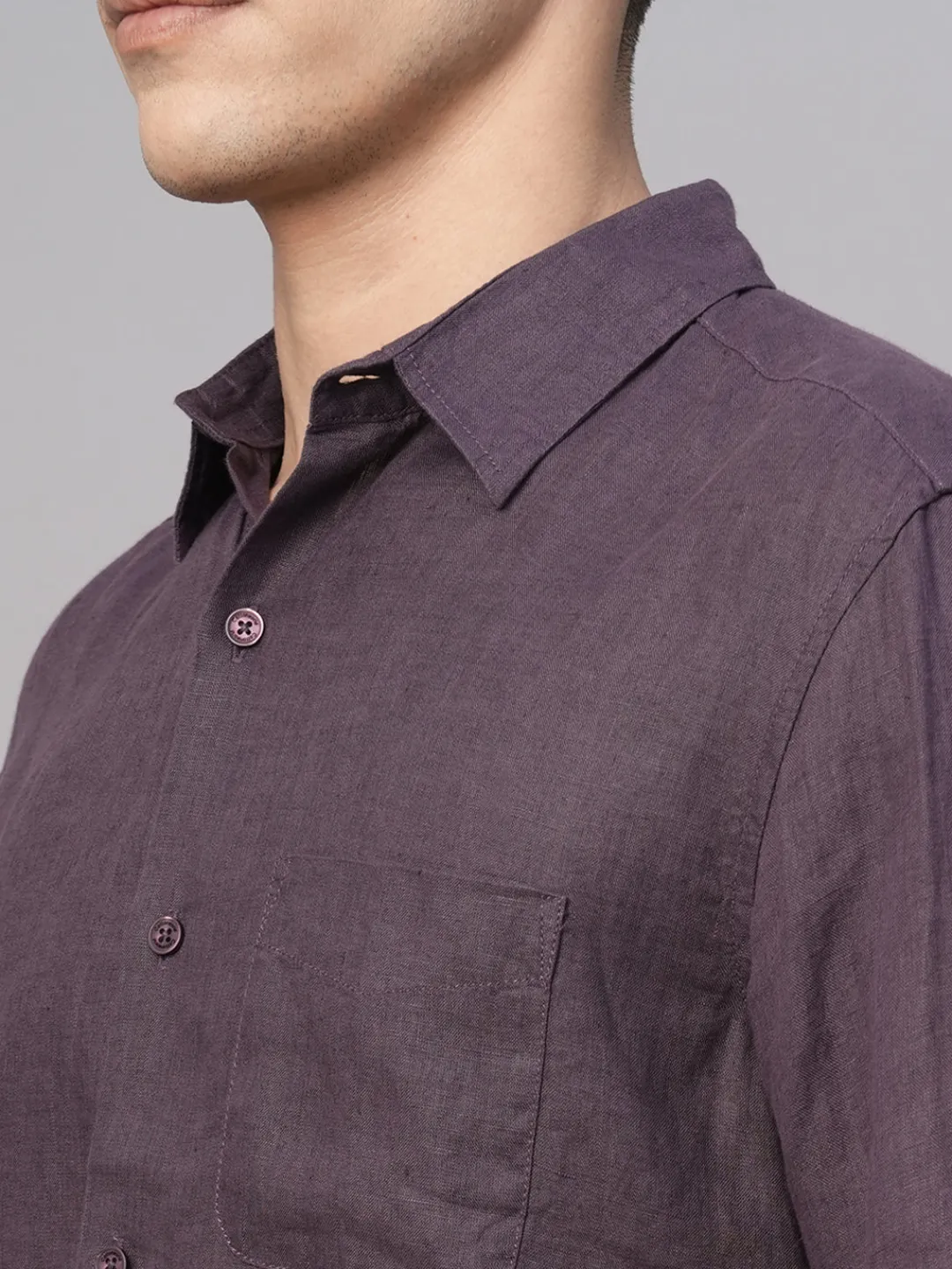Women Cottonworld 100% Linen Shirts | 100% Linen Shirts^Men's 100% Linen Regular Fit Shirt