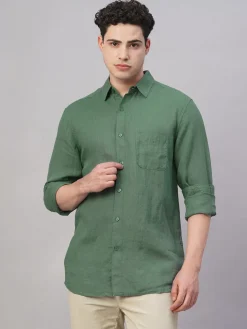Women Cottonworld 100% Linen Shirts | 100% Linen Shirts^Men's 100% Linen Regular Fit Shirt